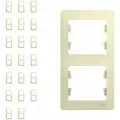 Рамка Schneider Electric Glossa двухместная вертикальная бежевая (комплект из 20 шт)
