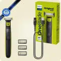 Триммер для бороды и усов Philips OneBlade QP2724/10, салатовый, черный