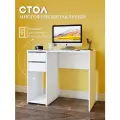 Стол компьютерный компактный белый с ящиками