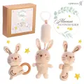 2 шт. Подарочный набор для новорождённых «Зайчик», 3 мягкие погремушки
