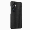 Карбоновый чехол Самсунг S25 Ultra Магнитный / MagSafe (Кевлар карбон) Арамидное волокно толщиной 1500D — Защита камеры