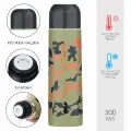 Термос, объем 500 мл, Гильза Камуфляж Мастер К, с кружкой, сохраняет тепло до 8 ч