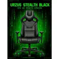 Кресло геймерское URZUS Stealth Black UR-7351150, экокожа, черное