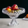Фруктовница на высокой ножке 30 см в стиле Rogaska, прозрачная