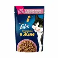 Felix Sensations 75 г пауч влажный корм для кошек, лосось и треска 78 шт