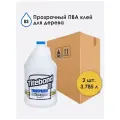 Клей ПВА для дерева Titebond II Transparent столярный влагостойкий прозрачный 3.785 л, 1126 . Коробка 2 шт.