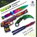 Деревянное оружие из ыефтвщаа 2 керамбит нож, пистолет с глушителем usp резинкострел, нож бабочка, стинг нож
