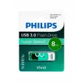 Флеш-диск 8GB PHILIPS VIVID, разъем USB 3.0, зеленый, FM08FD00B/97