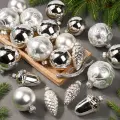 Набор стеклянных елочных игрушек Holiday Brilliance 6-7 см серебряный, 20 шт, Kaemingk, 030006