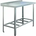 Стол производственный Assum, 1800х600х850мм, борт, открытый, 1 полка решетчатая оцинк, разборный, каркас уголок оцинк, ст. нерж.430