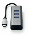 Переходник Satechi Type-C 2-in-1 USB 3.0 & Ethernet Aluminium Hub серый космос (ST-TC2N1USB31AM)