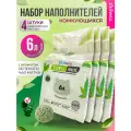 Наполнитель для кошачьего туалета ZooWell Care Mix смешанный 6 л (2 кг) с экстрактом зеленого чая, набор из 4 шт.