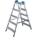 Стремянка Perilla Ярус, цельнометаллическая, 5 ступеней, двухсторонняя, оцинкованная сталь