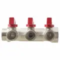 Коллектор MPF с отсекающими кранами 3/4 3 выхода 1/2 наружная резьба