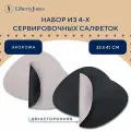 Набор из 4-х двухсторонних подстановочных салфеток из экокожи Drop, 33 х 41 см, черный/серый, серия Подстановочные салфетки, Liberty Jones, LJ0000424