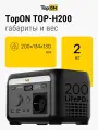 Портативная электростанция TopON TOP-H200 LFP 200 Вт, розетка 220 В, авторозетка 12.6 В, 2 Type-C, 2 USB, фонарь, EPS