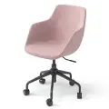 ЗЕЯ компьютерное кресло на колёсиках с механизмом регулировки высоты, обивка: текстиль, розовый
