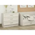 ПРИНЦЕССА Комод (3 ящика) Анкор белый (для одежды, под телевизор, с ящиками, большой)