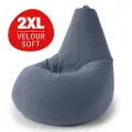 Кресло мешок Bean Joy, пуфик мешок, бескаркасное кресло, размер XХL, велюр, пыльный синий