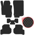 Автомобильные коврики EVA для Volkswagen Golf VI (2008-2012), чёрные с чёрным кантом, ячейка - ромб