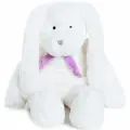 Мягкая игрушка Lapkin Заяц 40 см белый с фиолетовым шарфом