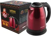Электрический чайник матрёна 18 л красный стальной мощность 1500 Вт защита от работы без воды поворот на подставке 360 длина шнура 59 см