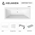 Акриловая ванна Helmken Alvaro 175x80 комплект 5 в 1: ванна, ножки, подголовник, белые лицевой и торцевой экраны