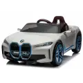 Детский электромобиль на аккумуляторе и с пультом управления, BMW i4, цвет белый