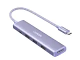 Док-станция/ USB-хаб UGREEN CM478 USB Type-C 3xUSB 3.0 Type-A USB Type-C HDMI 100Вт Фиолетовый 35582 35582