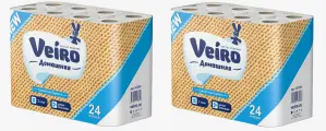 Туалетная бумага Veiro Домашняя, 2-слойная, 24 листа, 2 упаковки