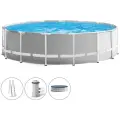 Бассейн каркасный 457х122см фильтр-насос 3,8 м3/ч, лестница, подстилка, тент Intex 26742