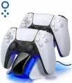 Зарядное устройство для двух контроллеров для PS5, зарядная док-станция для джойстиков Sony Playstation 5 Dualsense DOBE