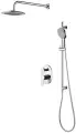Душевой комплект D&K Rhein Marx DA1395701 4 в 1, встраиваемый, с внутренней частью в комплекте, со смесителем, с верхним душем, латунный, хром, глянцевый