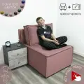 Кресло кровать раскладное мягкий Хит для дома и дачи / Диван трансформер 106х75х75 см в гостиную, спальню и балкон, складной со спинкой, раздвижной, с ящиком, велюр, розовый