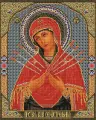 Алмазная мозаика Белоснежка Божья Матерь Семистрельная / 40х50 см / На подрамнике / Полная выкладка / Икона