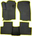 Коврики ЕВА для Mitsubishi Outlander XL (2006-2012) / Митсубиши Аутлендер ХЛ / Черные соты / Желтый кант / комплект 5 шт.