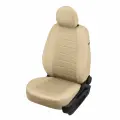 Чехлы на Форд Фокус 3 седан, хэтчбек, универсал (2011-2019) Спорт, Титаниум для сиденья авто, Пилот, Экокожа с алькантарой, Бежевый