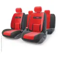 Чехлы автомобильные Autoprofi Comfort Велюр черный/красный 11 предметов