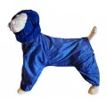 Комплект: Теплый комбинезон+Снуд (шапка) для американского стаффордширского терьера суки, на флисе, повышенной прочности, цвет василек