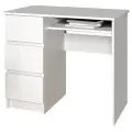МС Мори Стол МС-6 левый Белый (компьютерный, письменный, с ящиками, для школьника, в офис)