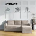 Угловой диван-кровать, HYPNOZ Denver, механизм Дельфин, Светло-бежевый, 221х153х85 см