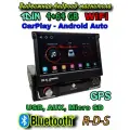 Выдвижная Андроид магнитола 1 DIN 4+64 GB с сенсорным 7 дюймовым дисплеем, CarPlay, IPS, GPS, Wi-Fi