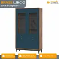 BRASS брасс Шкаф-витрина ШКС-2 Каштан Арвадона / Синий 104x181x39