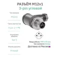 Разъём M12 S-coding 3 pin: 2 + PE угловой / вилка (папа) / PG9 (4-8 мм диаметр под кабель) / модель RAZM-M12-C3A-CODE-S-PG9