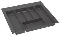 Лоток для столовых приборов в ящик 600 мм пластмасса антрацит (серый)