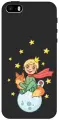 Силиконовый чехол на Apple iPhone SE / 5s / 5 / Эпл Айфон 5 / 5с / СЕ с рисунком Little Prince Soft Touch черный