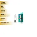 (15 шт.) Светодиодная лампочка Camelion Свеча E27 10W(850lm 220°) 6500K 6K матов. 107x38 пластик LED10-C35/865/E27 Холодный белый. Цоколь E27