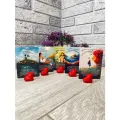 Держатель для фото и заметок Сердце, PETG пластик, красный, 5 шт