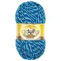 Пряжа ADELIA ZOLTAN 100% шерсть 100 г 115 м №132 белый-голубой-синий