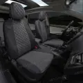 Чехлы Автопилот для Ford Focus III Ambiente / Trend с 11г. (Задняя спинка без подлокотника). Экокожа, ромб, черный, темно-серый.